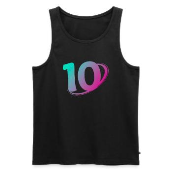 Number 10 multicolor - Men's Premium Organic Tank Top - black - Front - AI Model Male 178 light (178cm)