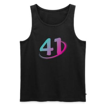 Number 41 multicolor - Men's Premium Organic Tank Top - black - Front - AI Model Male 178 light (178cm)