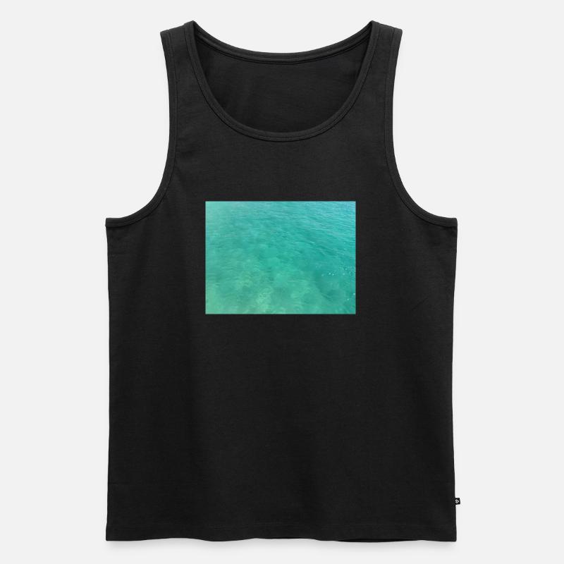 Türkisfarbenes Meer - Männer Premium Bio Tank Top - Schwarz