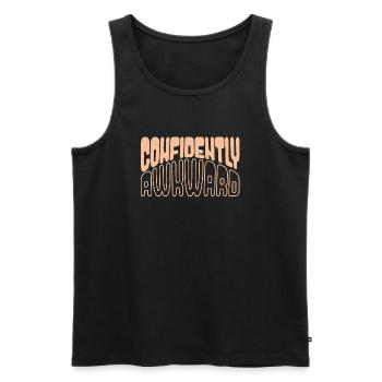Confidently awkward in yellow - Men's Premium Organic Tank Top - black - Front - AI Model Male 178 light (178cm)