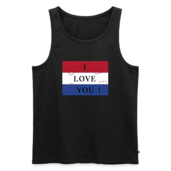 Holland / Netherlands / Pays-Bas Flag / Drapeau - Débardeur bio Premium Homme - noir - Devant - AI Model Male 178 light (178cm)
