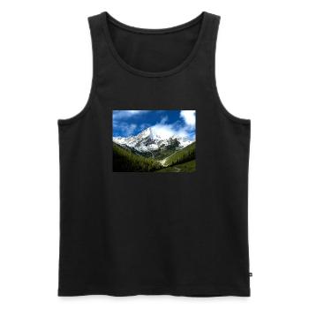 Mountain - Männer Premium Bio Tank Top - Schwarz - Vorne - AI Model Male 178 light (178cm)