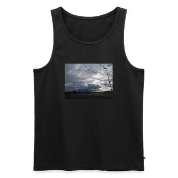 MORGENDÄMMERUNG - Männer Premium Bio Tank Top - Schwarz - Vorne - AI Model Male 178 light (178cm)