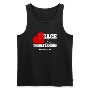 Peace Beyond Understanding – Philippians 4:7 - Men's Premium Organic Tank Top - black - Front - Michal (187cm)