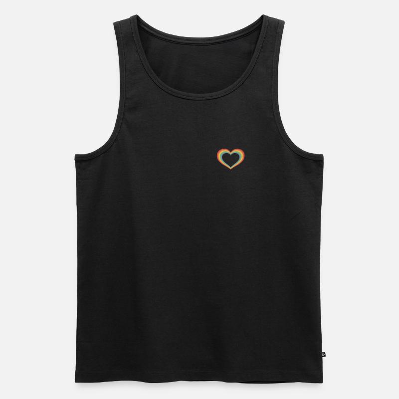 Kleines Pride-Herz - Männer Premium Bio Tank Top - Schwarz