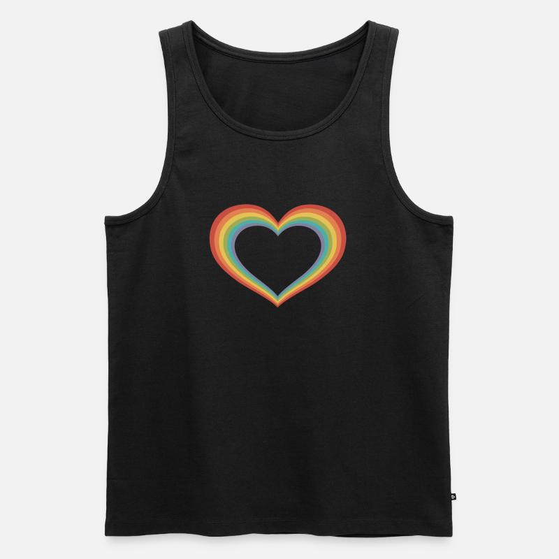 Großes Pride-Herz - Männer Premium Bio Tank Top - Schwarz