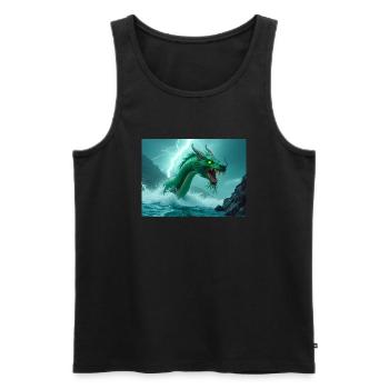 Jiao, stormy water dragon of Chinese mythology - Men's Premium Organic Tank Top - black - Front - AI Model Male 178 light (178cm)
