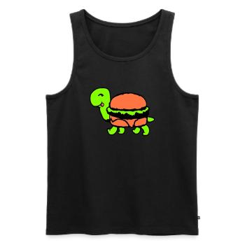 Turtle Hamburger Cheeseburger Fast-Food Fun - Débardeur bio Premium Homme - noir - Devant - Michal (187cm)