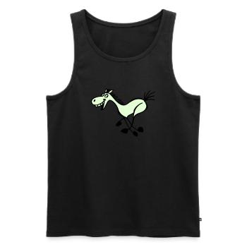Beklopptes Strich Pferd - Männer Premium Bio Tank Top - Schwarz - Vorne - AI Model Male 178 light (178cm)