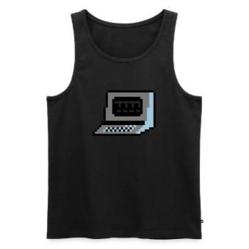 pixel computer - Men's Premium Organic Tank Top - black - Front - AI Model Male 178 light (178cm)