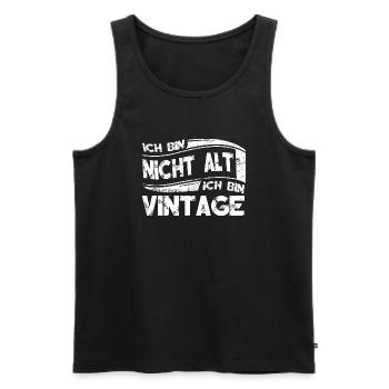 Ich bin Vintage - Männer Premium Bio Tank Top - Schwarz - Vorne - Michal (187cm)