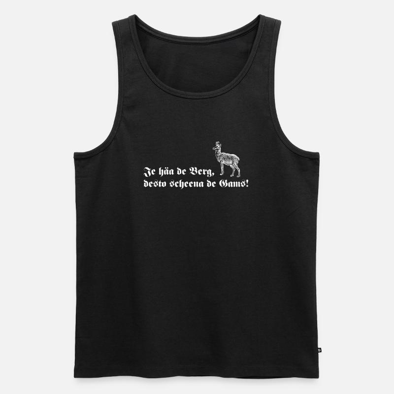 De scheena Gams - Männer Premium Bio Tank Top - Schwarz
