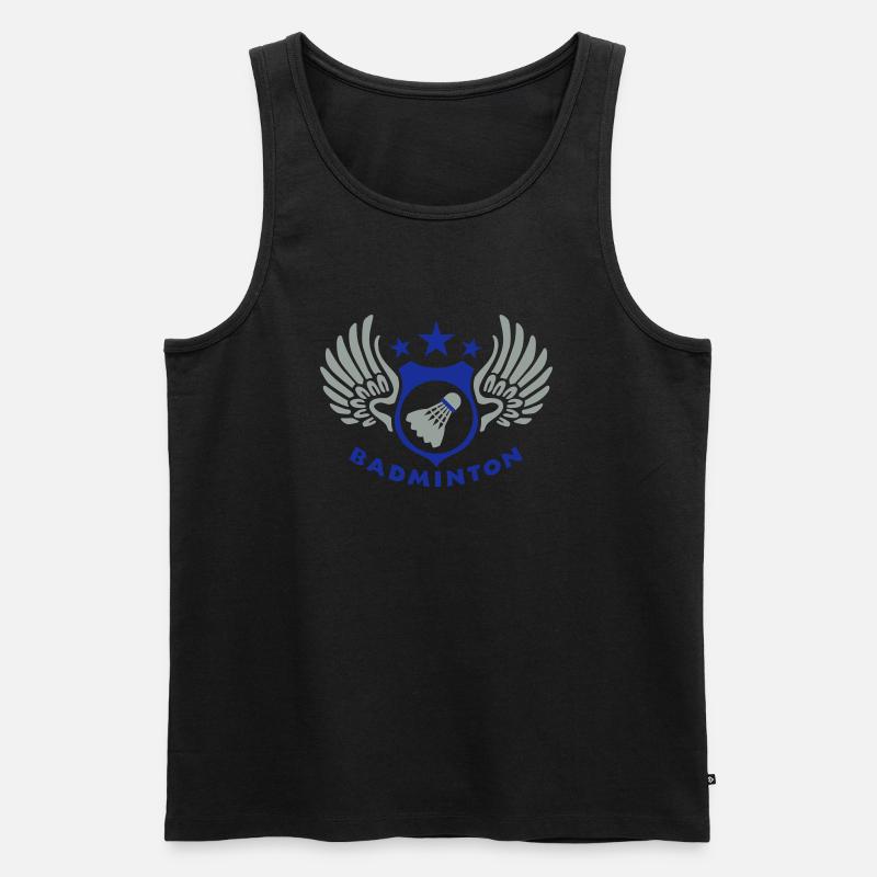badminton_022011_h_2c - Männer Premium Bio Tank Top - Schwarz