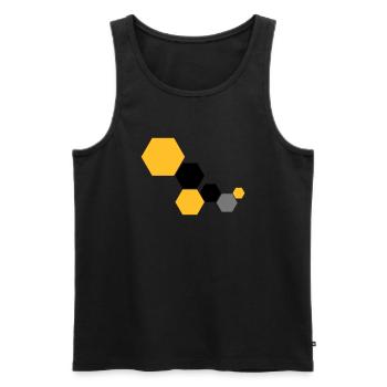 Waben 6 - Männer Premium Bio Tank Top - Schwarz - Vorne - AI Model Male 178 light (178cm)