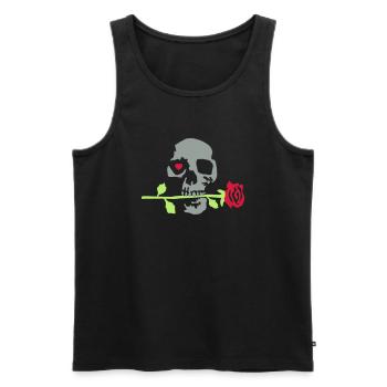 death_rose_092011_a_3c - Männer Premium Bio Tank Top - Schwarz - Vorne - Michal (187cm)