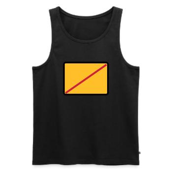 Ortsausgangsschild mit deinem Text - Männer Premium Bio Tank Top - Schwarz - Vorne - Michal (187cm)
