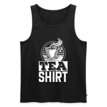 It's A Tea Shirt, Tea Fan Lover Tea Room Cat - Men's Premium Organic Tank Top - charcoal grey - Front - Alexander (188cm)