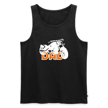 Biker DAD White/Orange Motorcycle - Männer Premium Bio Tank Top - Schwarz - Vorne - AI Model Male 178 light (178cm)