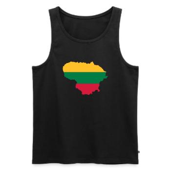 Lithuania - Men's Premium Organic Tank Top - black - Front - AI Model Male 178 light (178cm)
