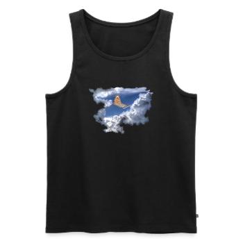 Fliegender Teppich mit Faultier im Himmel - Männer Premium Bio Tank Top - Schwarz - Vorne - Michal (187cm)