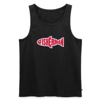angler fisherman logo fischermann sea sport silho - Men's Premium Organic Tank Top - black - Front - Michal (187cm)