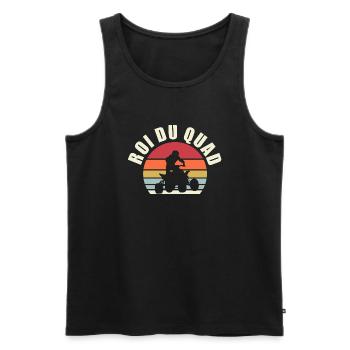 roi du quad - humour j'ai quad - Débardeur bio Premium Homme - noir - Devant - Michal (187cm)