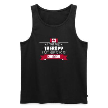 Voyage canada et vacances - I dont need Therapy - Débardeur bio Premium Homme - noir - Devant - Michal (187cm)