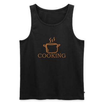 Cuire le cuisinier - Débardeur bio Premium Homme - noir - Devant - Michal (187cm)