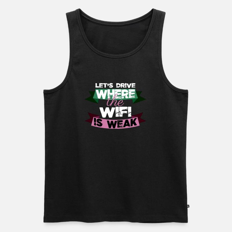 backpacking camper queen hippie hiking - Männer Premium Bio Tank Top - Schwarz