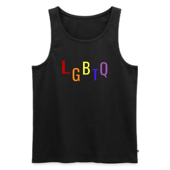 LGBTQ - Männer Premium Bio Tank Top - Schwarz - Vorne - AI Model Male 178 light (178cm)