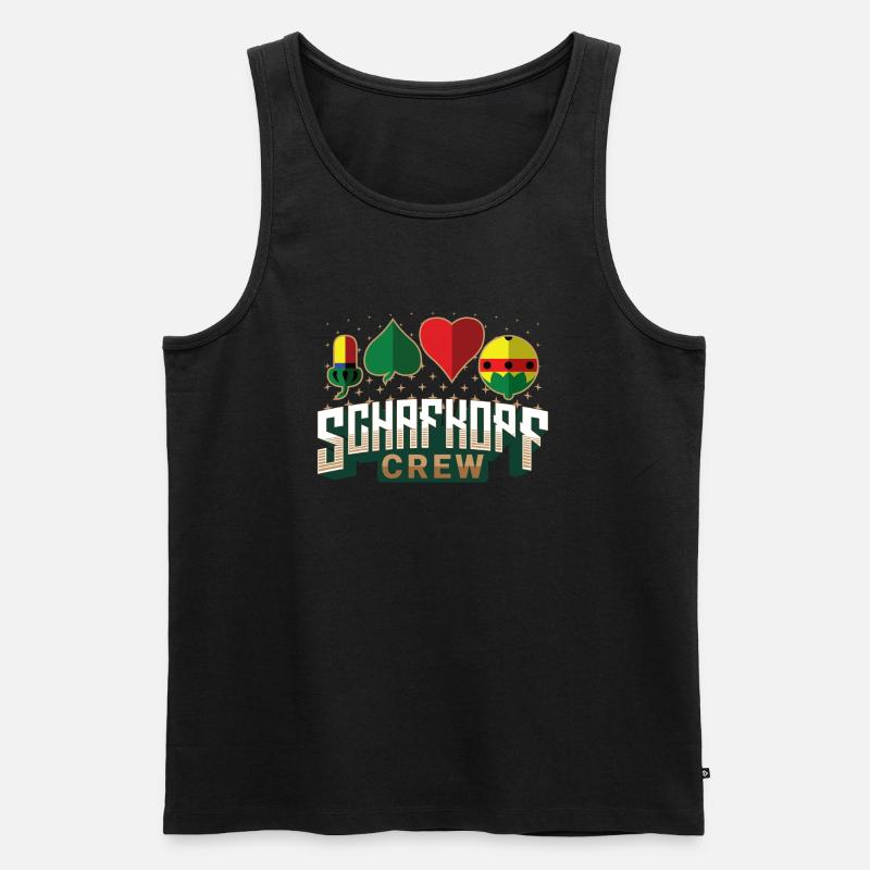 Schafkopf Crew - Männer Premium Bio Tank Top - Schwarz