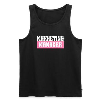 Marketing Manager tshirt rose noir - Débardeur bio Premium Homme - noir - Devant - Michal (187cm)