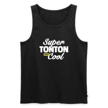 Super tonton Cool / cadeau humour tonton - Débardeur bio Premium Homme - noir - Devant - AI Model Male 178 light (178cm)