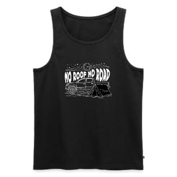 SUV Zelten - Männer Premium Bio Tank Top - Schwarz - Vorne - AI Model Male 178 light (178cm)