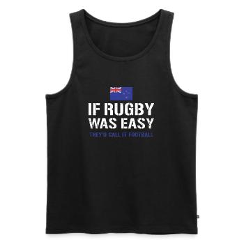 If Rugby Was Easy New Zealand Rugby - Männer Premium Bio Tank Top - Schwarz - Vorne - Michal (187cm)