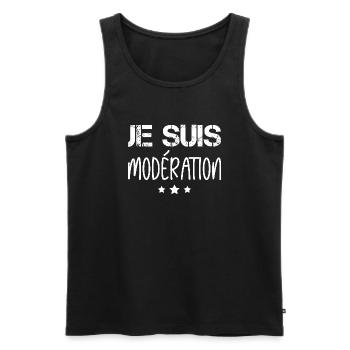 Je suis moderation - Débardeur bio Premium Homme - noir - Devant - Michal (187cm)