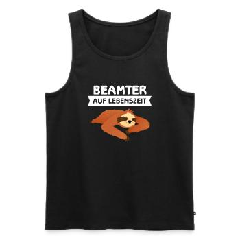Beamter Auf Lebenszeit - Dabbing Faultier - Männer Premium Bio Tank Top - Schwarz - Vorne - AI Model Male 178 light (178cm)