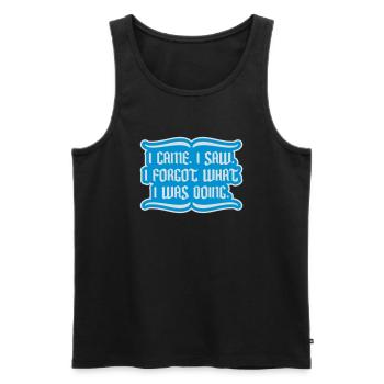 I came saw forget - Men's Premium Organic Tank Top - black - Front - AI Model Male 178 light (178cm)