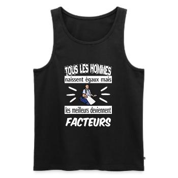 les meilleurs deviennent facteurs - Débardeur bio Premium Homme - noir - Devant - Michal (187cm)