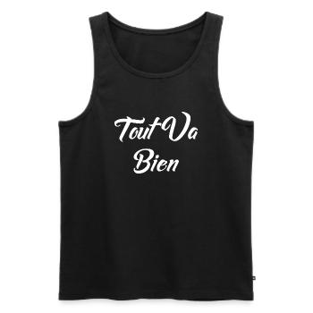 tout va bien cadeau - Débardeur bio Premium Homme - noir - Devant - Michal (187cm)