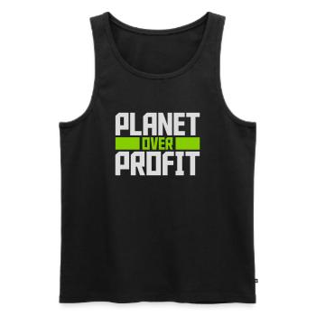 planet over profit quote - Men's Premium Organic Tank Top - black - Front - Michal (187cm)