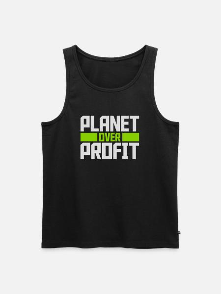 planet over profit quote - Men's Premium Organic Tank Top - black