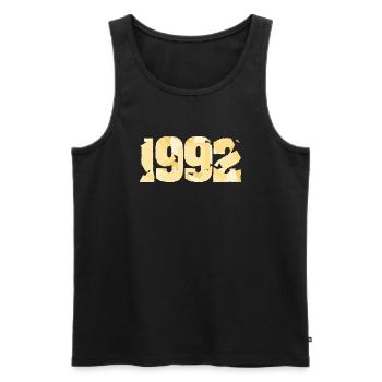 1992 - Männer Premium Bio Tank Top - Schwarz - Vorne - AI Model Male 178 light (178cm)