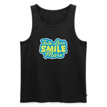 talk less smile more - Men's Premium Organic Tank Top - black - Front - AI Model Male 178 light (178cm)