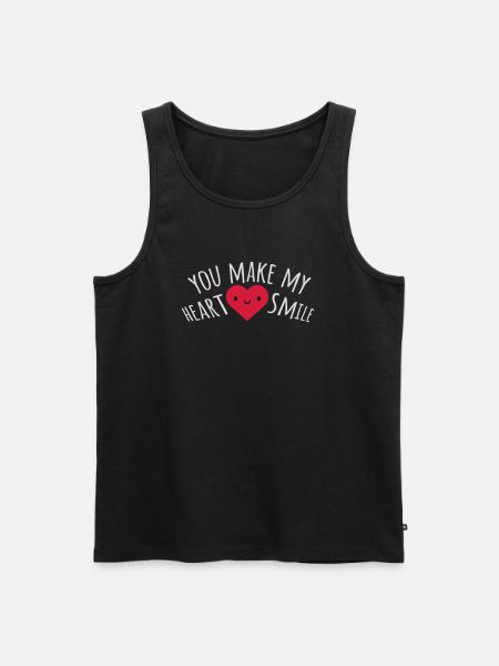 make my heart smile - Men's Premium Organic Tank Top - black