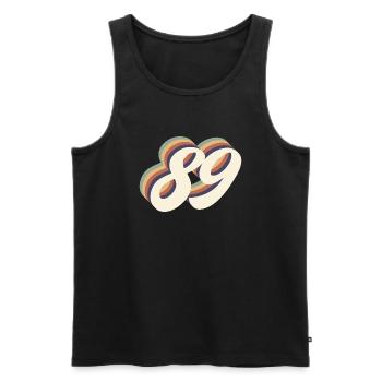 89th anniversary vintage - Men's Premium Organic Tank Top - black - Front - AI Model Male 178 light (178cm)