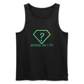 Where AM I - Männer Premium Bio Tank Top - Schwarz - Vorne - Michal (187cm)