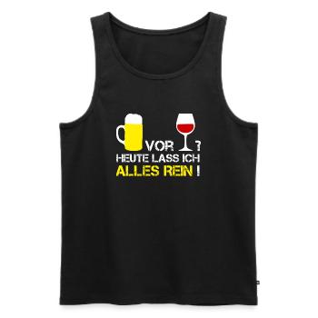 Mallorca BIER VOR WEIN? HEUTE LASS ICH ALLES REIN! - Männer Premium Bio Tank Top - Schwarz - Vorne - AI Model Male 178 light (178cm)