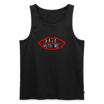 RAVE mit mir rotes Lippenlogo - Männer Premium Bio Tank Top - Schwarz - Vorne - AI Model Male 178 light (178cm)