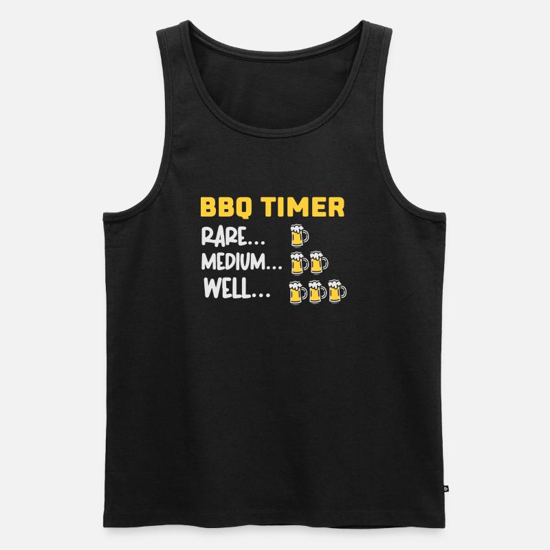 BBQ Timer - Männer Premium Bio Tank Top - Schwarz